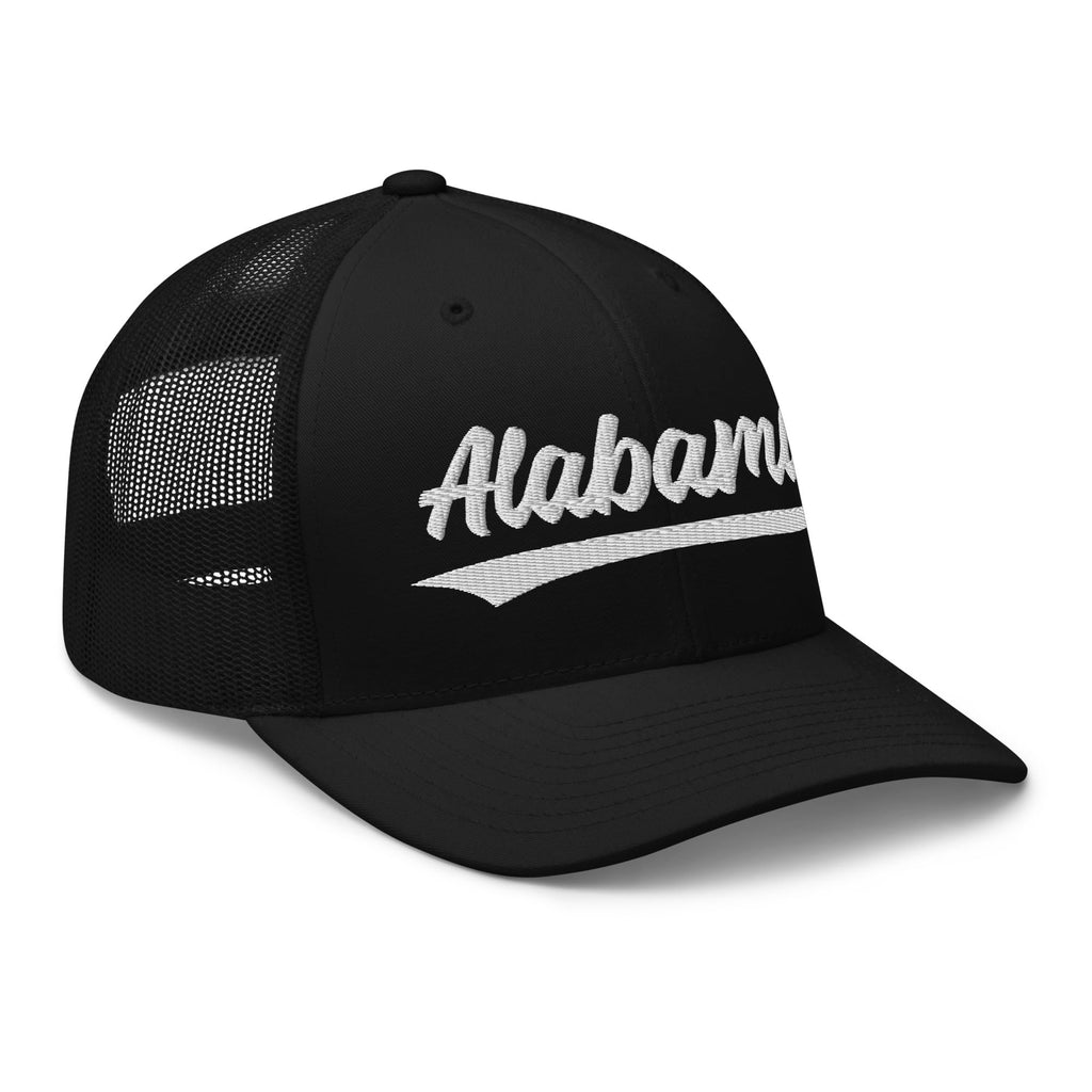 Vintage Alabama University Script Mesh Retro Alabama Trucker Hat Cap Black