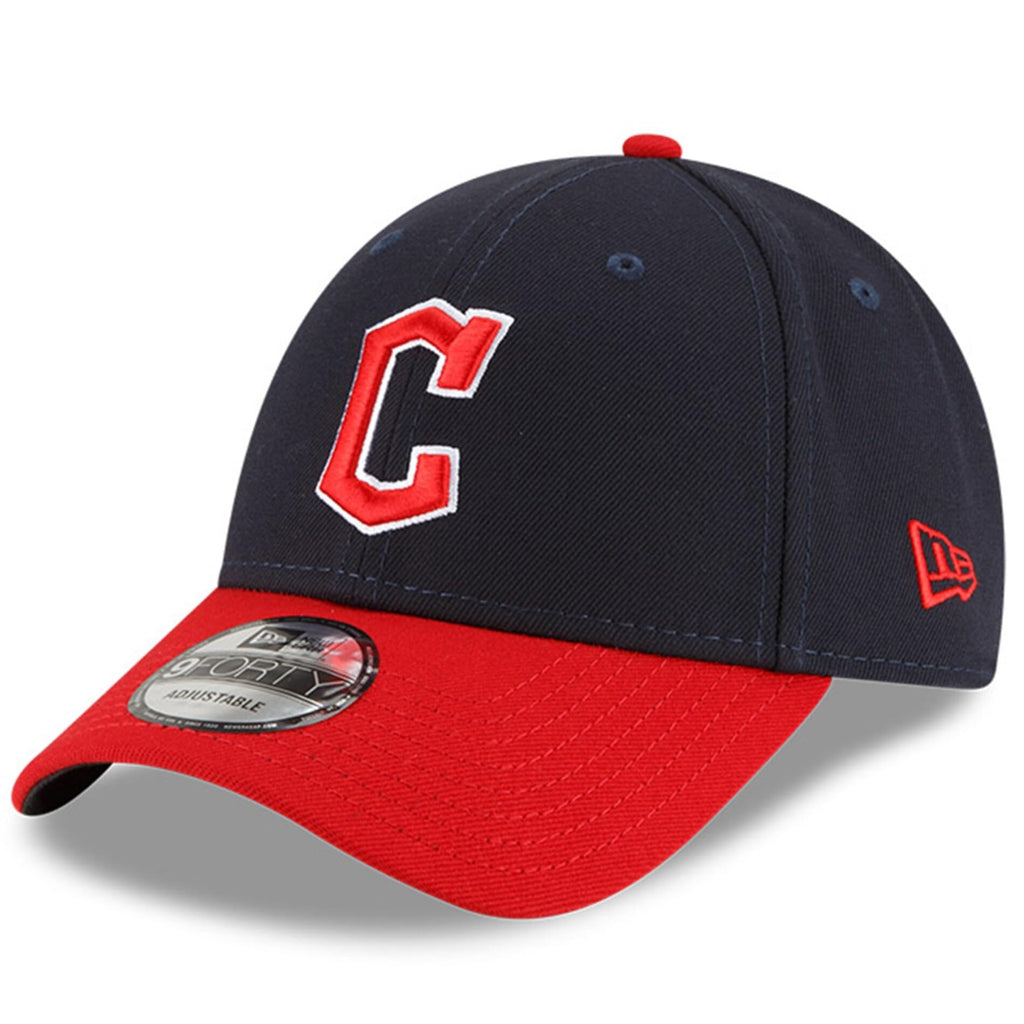 New Era Unisex-Adult MLB The League 9FORTY 2-Tone Adjustable Hat Cap One Size Fits All - Cleveland Guardians Navy Red