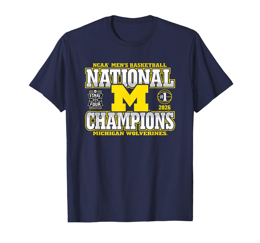 Michigan Wolverines National Champs 2026 M Basketball Bold T-Shirt
