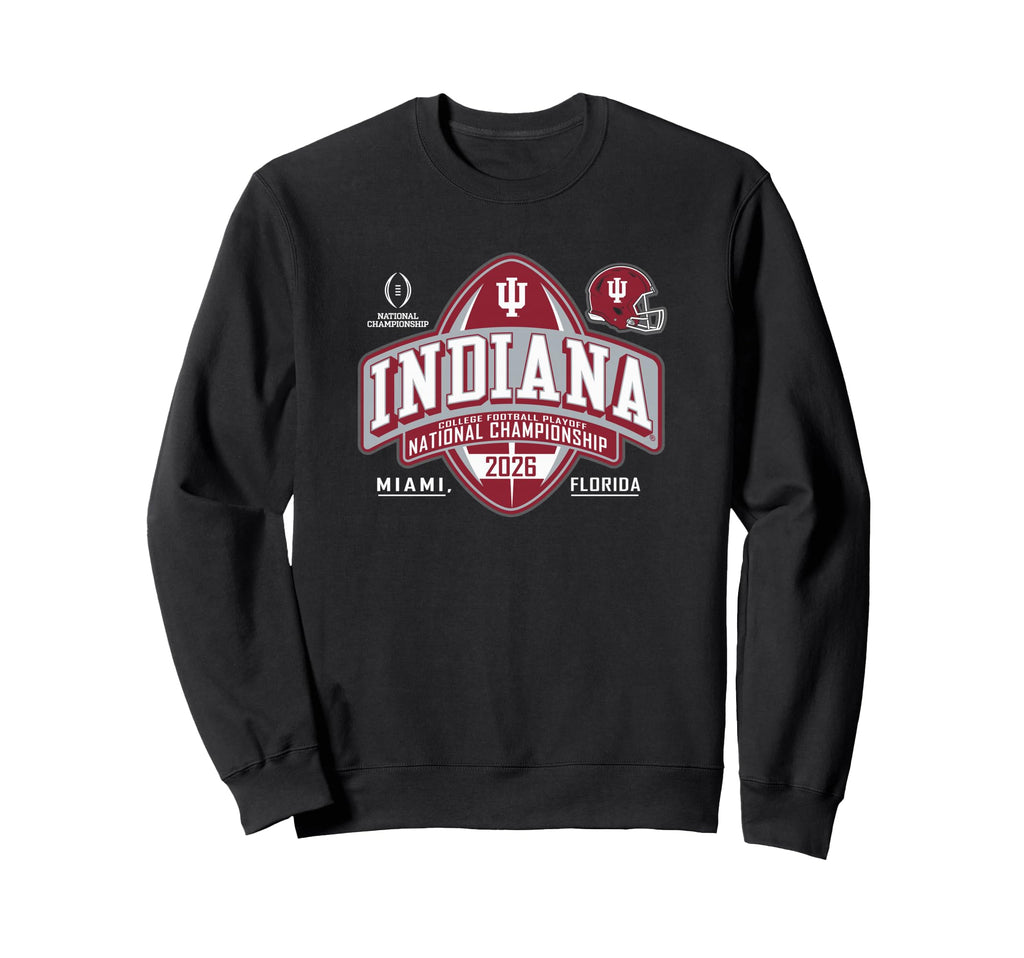 Indiana Hoosiers CFP National Championship 2026 Crest Black Sweatshirt