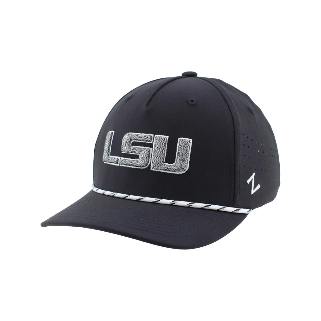 LSU Tigers NCAA Officially Licensed Rope Hat Snapback Performance Black