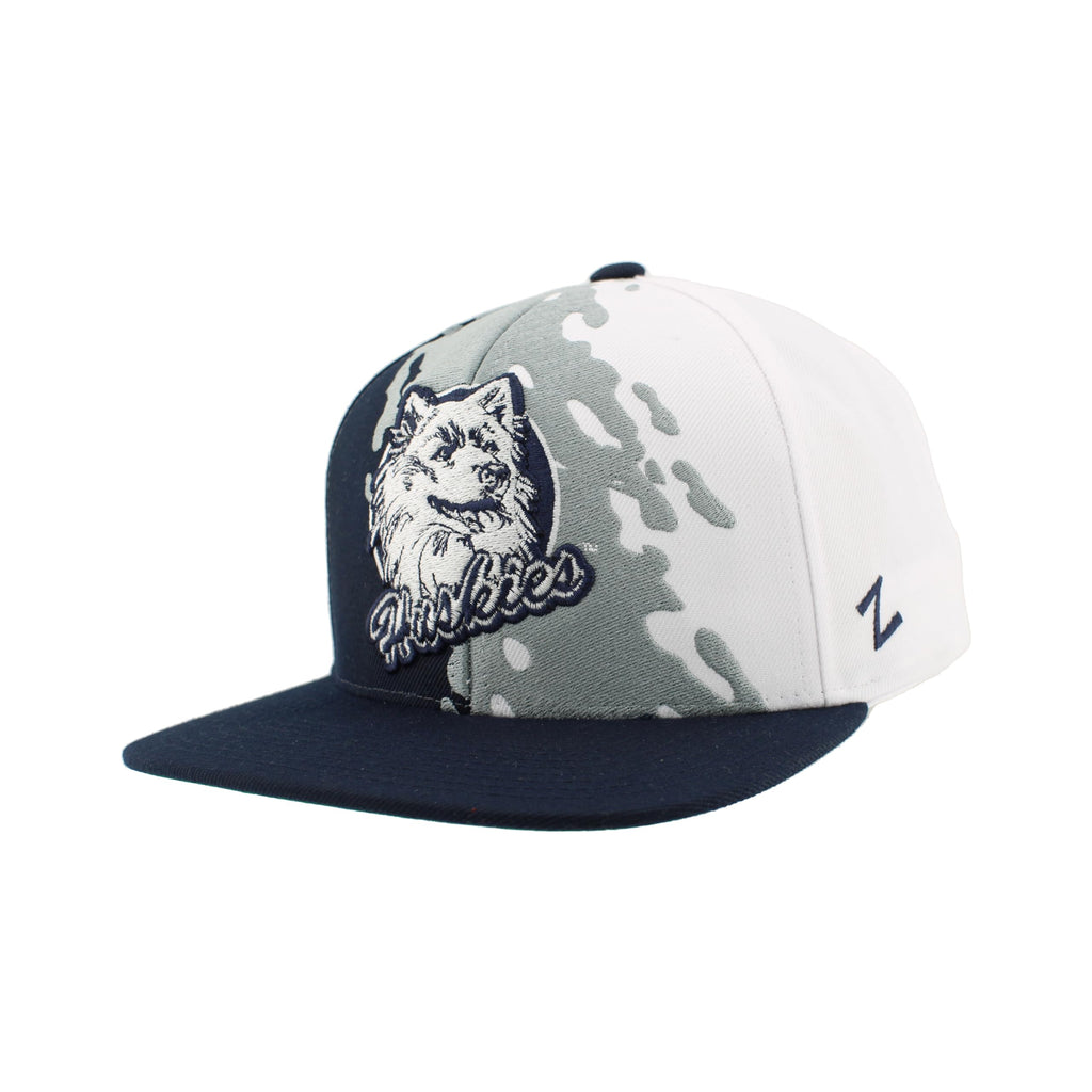 Connecticut Huskies NCAA Officially Licensed Hat Flat Snapback Z11 Retro Paintbrush