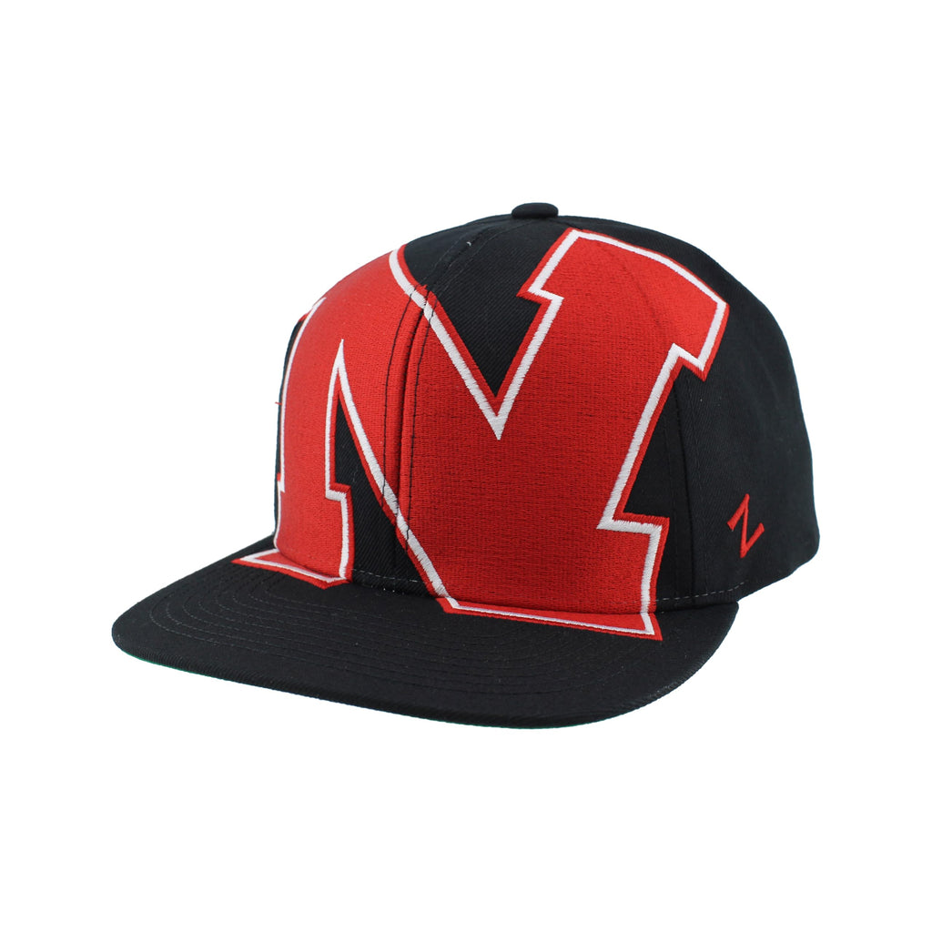 Nebraska Cornhuskers NCAA Officially Licensed Adjustable Snapback Hat Flat Bill Z11 Retro Over The Top Black