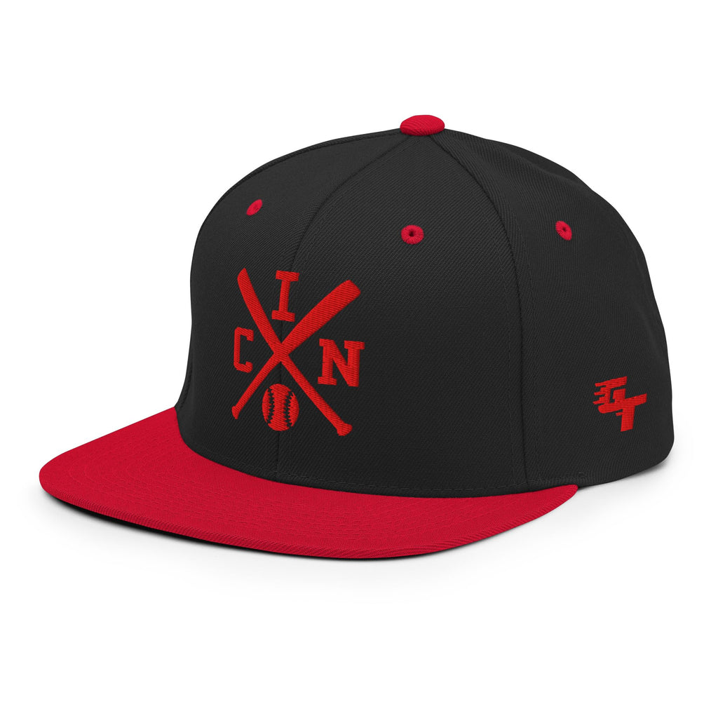 Cincinnati Baseball Bats Retro Red CIN Snapback Hat Baseball Cap