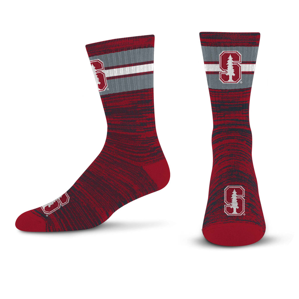 For Bare Feet Men's NCAA Stanford Cardinal First String Crew Sock Team Color Large