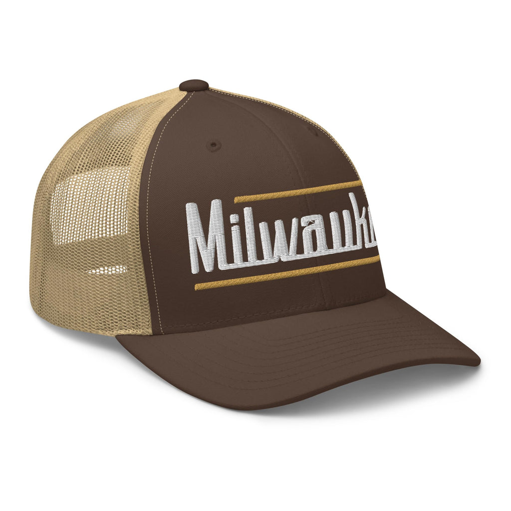 Retro Milwaukee Trucker Cap Vintage Milwaukee WI Trucker Hat Brown/Khaki