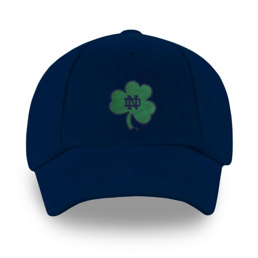 Creative Knitwear Notre Dame Shamrock Infant Unisex Baseball Cap Navy/Kelly/Navy Solid Embroidered Logo - Size 6-12 Months
