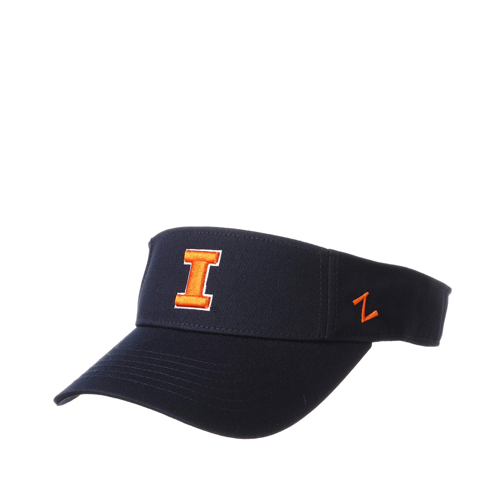 NCAA Illinois Illini Mens Adjustable Visor Drill, Illinois Illini Navy, Adjustable
