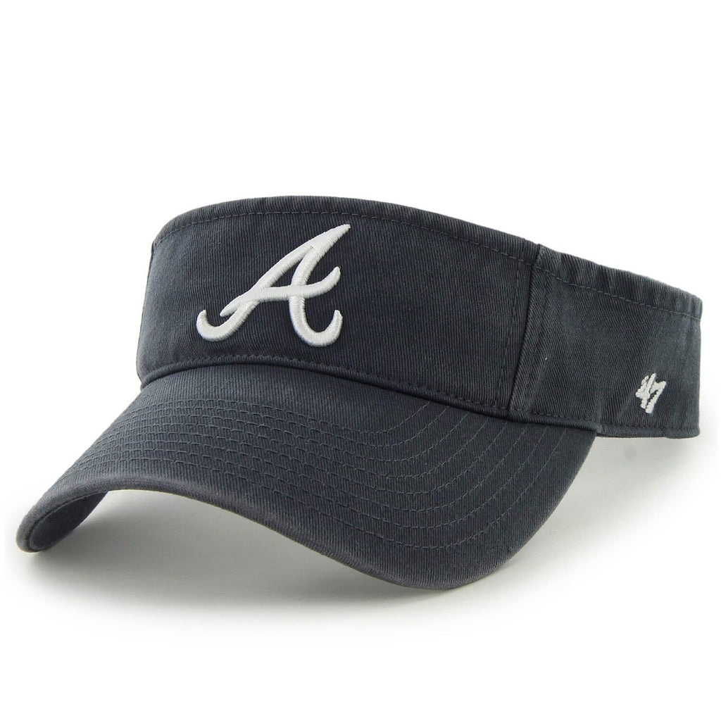 47 MLB Unisex-Adult Clean Up Adjustable Visor Hat (US, Alpha, One Size, Atlanta Braves - Navy)