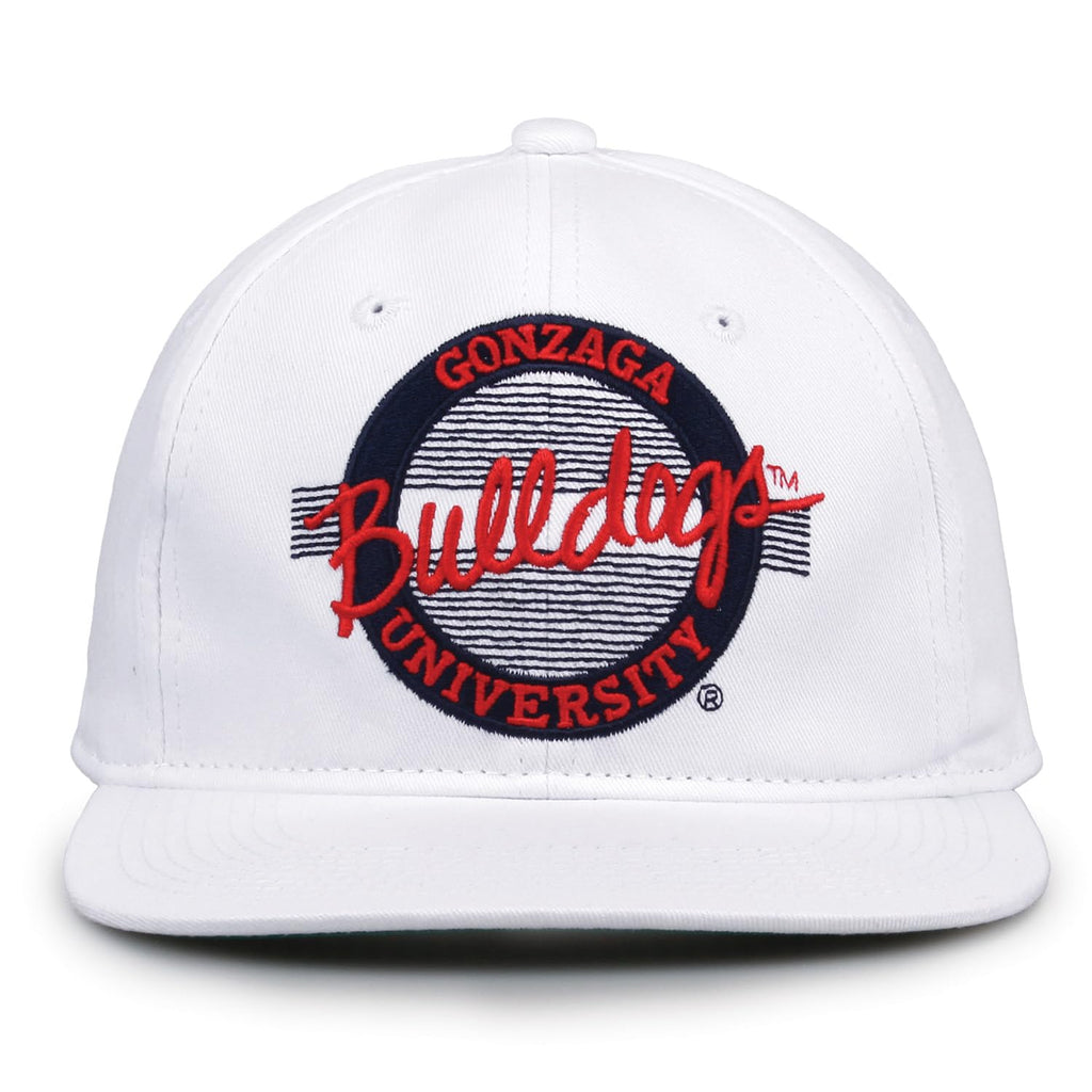 The Game NCAA Gonzaga Bulldogs Retro Circle Design Hat, Adjustable One Size, White