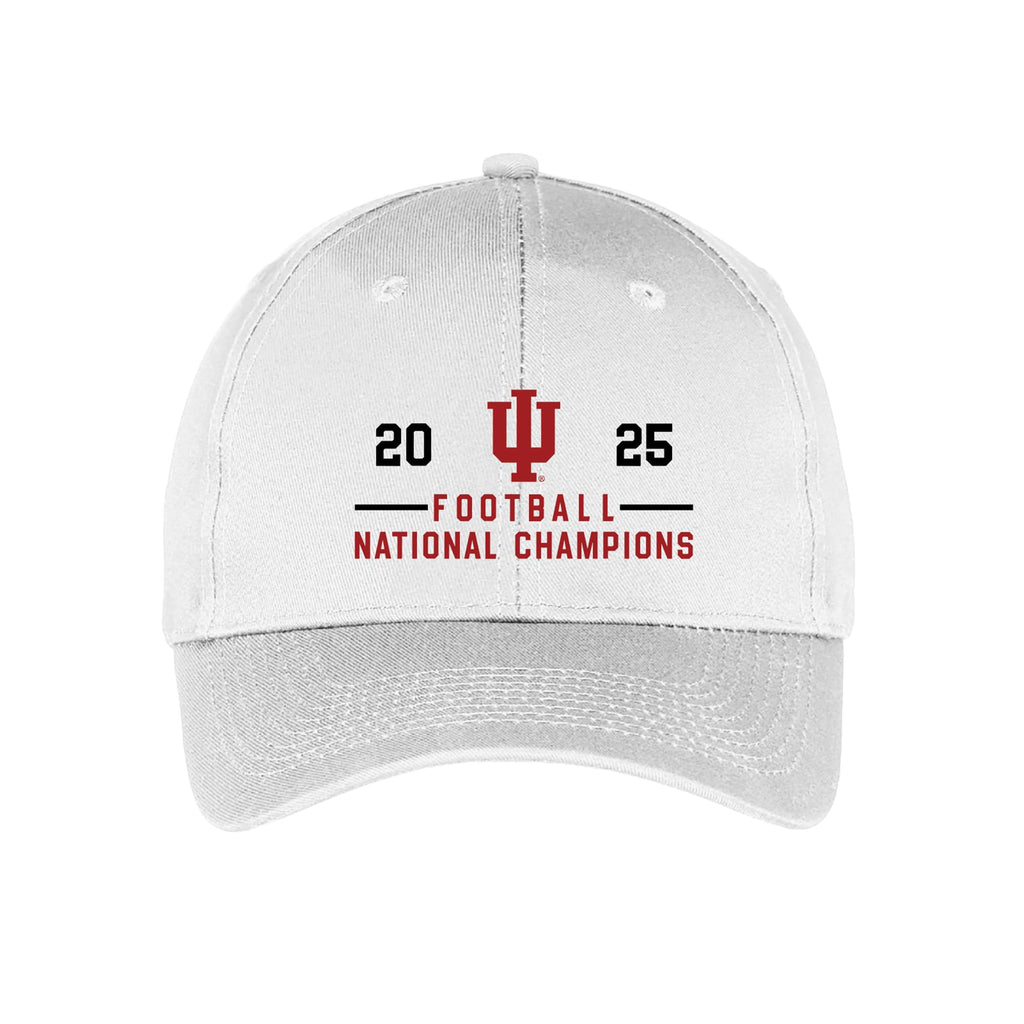 UGP Campus Apparel 950G - Indiana Hoosiers 2025 Football Champions Simple Path - CFP 6-Panel Twill Cap - One Size - White