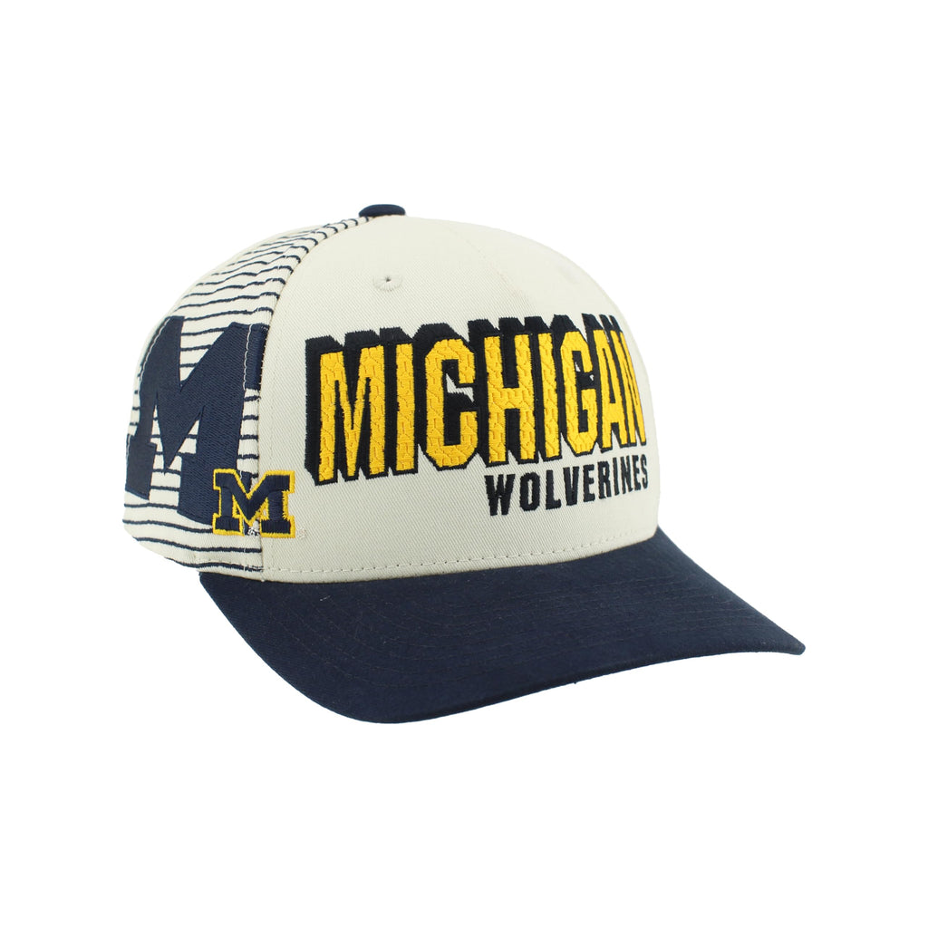 Michigan Wolverines NCAA Officially Licensed Adjustable Snapback Hat Marquee Super Team Ivory