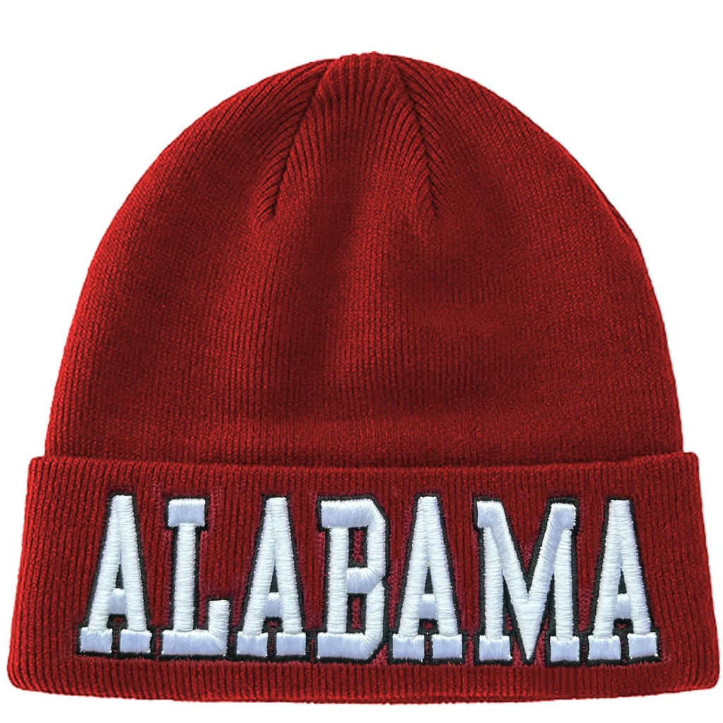 HUIGONGSHOU Beanie for Men and Women, Winter Knit Hat with City Name Embroidery, Cuffed Winter Hat Sport Fans Gift for Men Women Kids