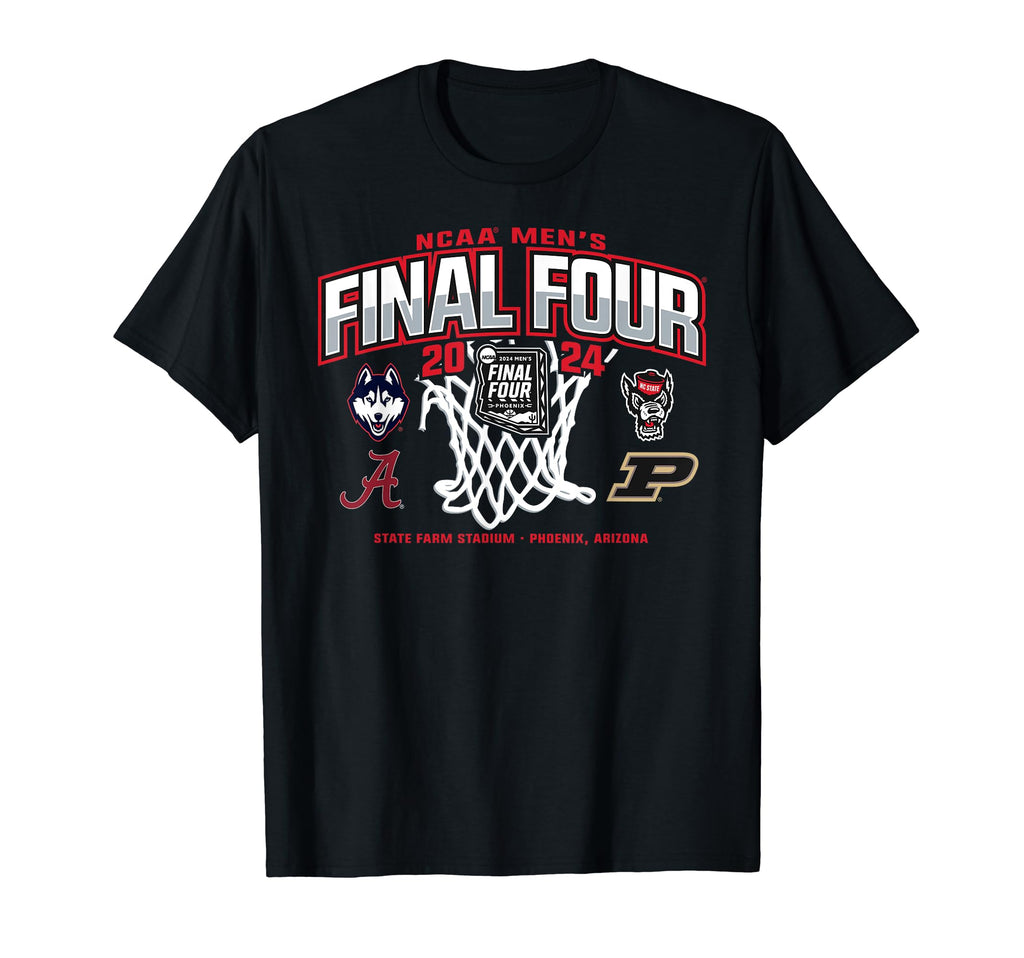 NCAA Final Four 2024 March Madness 4-Team Basketball Net T-Shirt