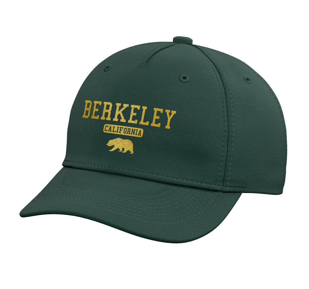 Berkeley California Bear Pride Vintage Adjustable Printed Baseball Hat, Dark Green