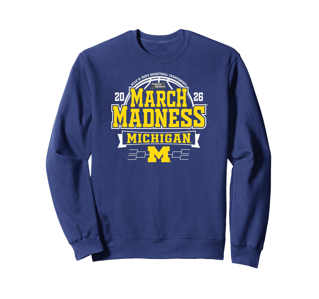 Michigan Wolverines March Madness 2026 Men's Basketball Navy Sweatshirt