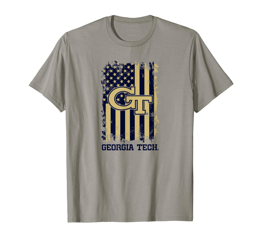 Georgia Tech Yellow Jackets Patriotic Retro American Flag T-Shirt