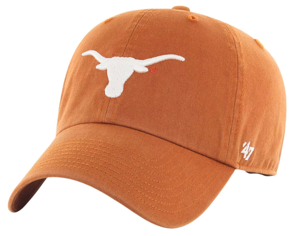 47 NCAA Unisex-Adult Clean Up Adjustable Hat Cap One Size (US, Alpha, One Size, Texas Longhorns - Orange)