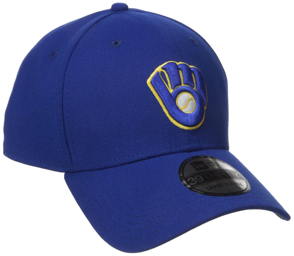 MLB Milwaukee Brewers Team Classic Alternative 39Thirty Stretch Fit Cap, Blue, Large/X-Large