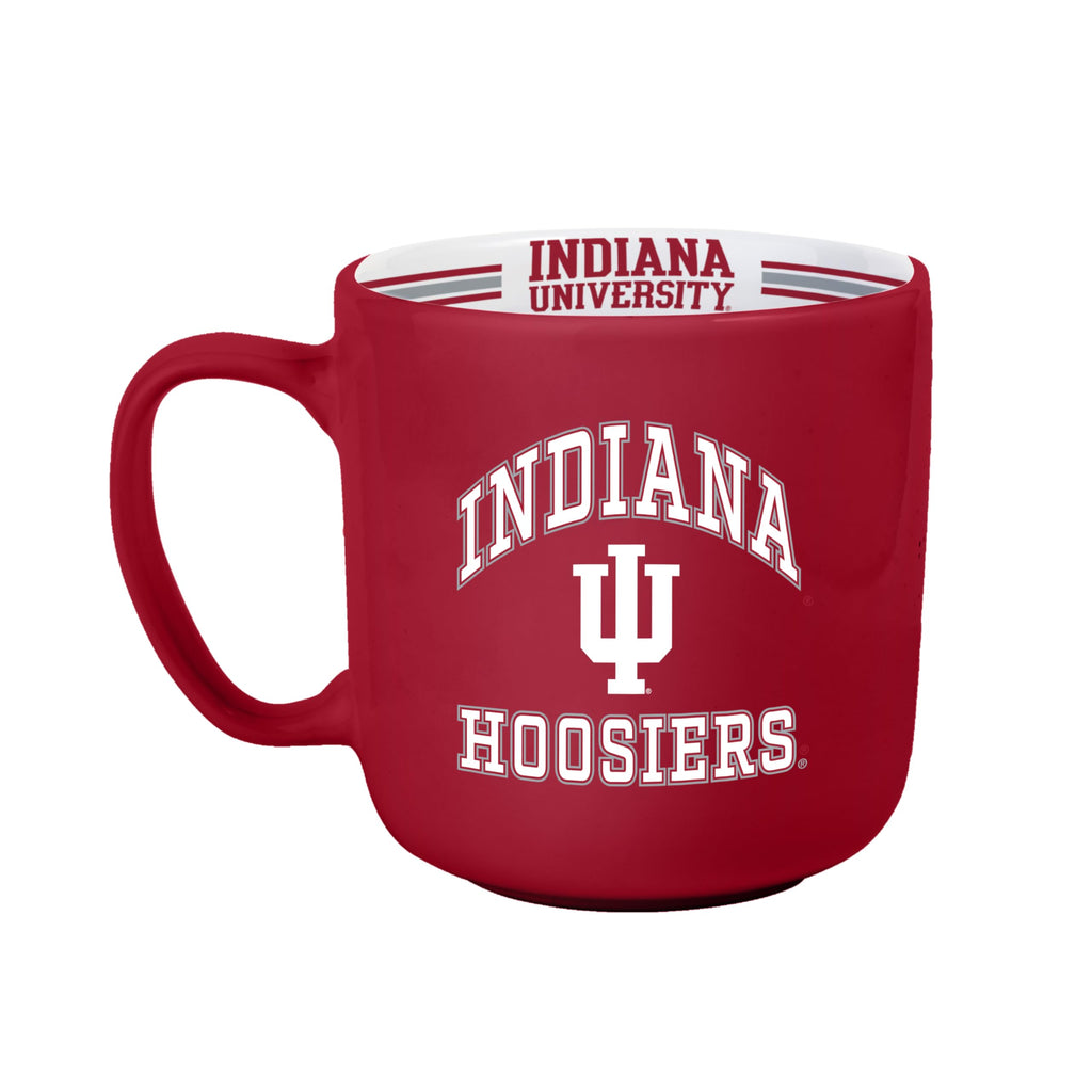 Logo Brands NCAA Indiana Hoosiers 15oz Stripe Mug - Team Logo, Inside Print, Standard Handle, Microwave & Dishwasher Safe