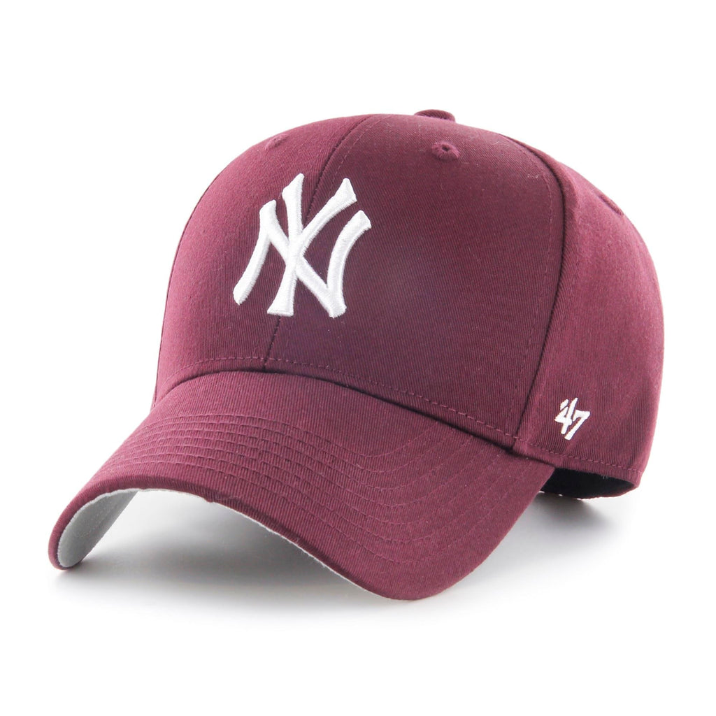 47 Brand MLB New York Yankees Raised Basic Cap, Dark Maroon