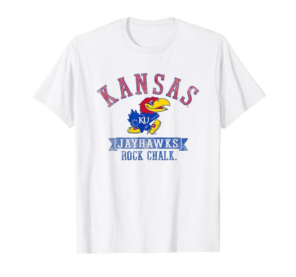 Kansas Jayhawks Distressed Banner Officially Licensed T-Shirt