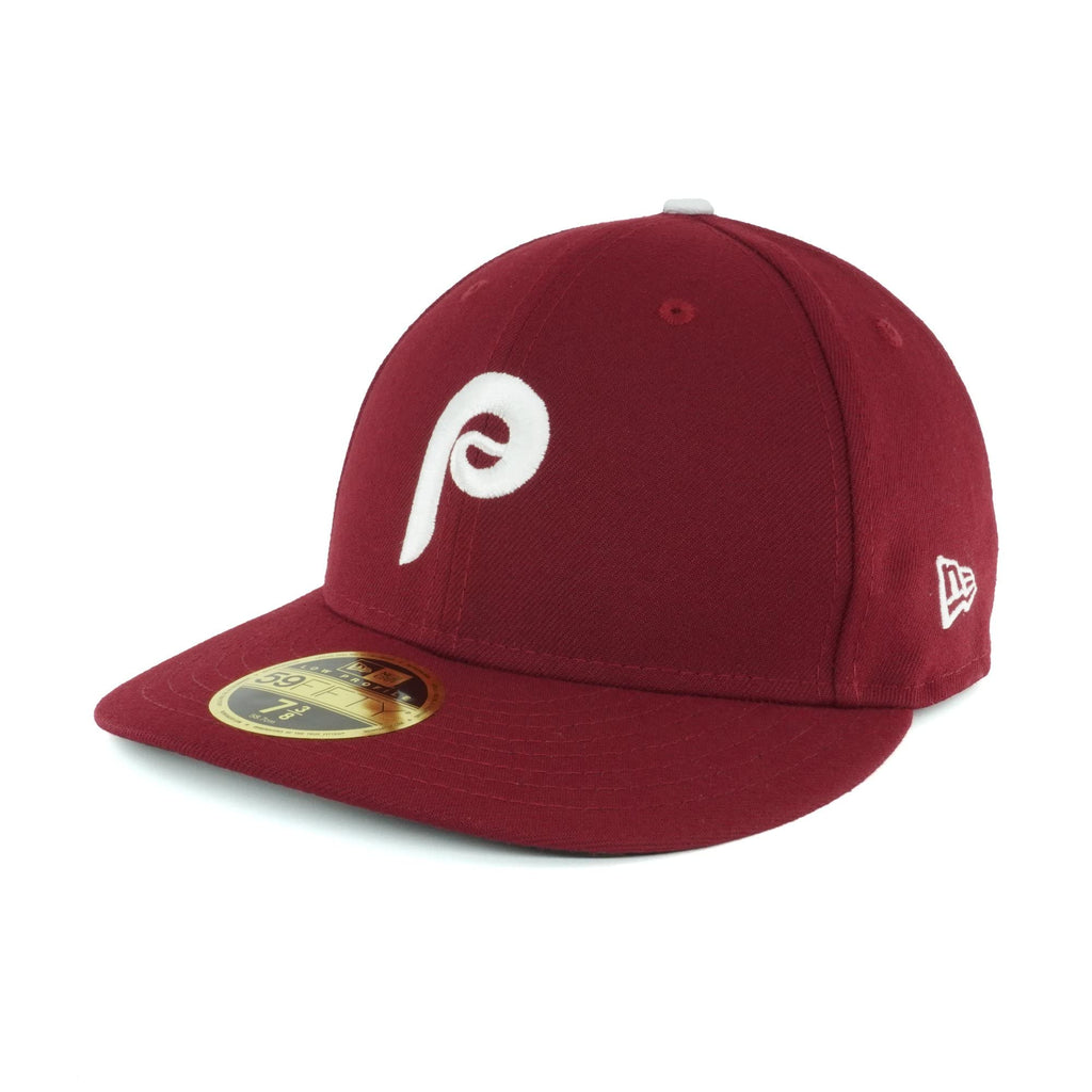 New Era Men's Philadelphia Phillies 59Fifty Alternate Maroon Low Crown Fitted Hat (7 1/4)