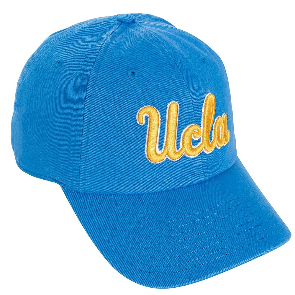 Desert Cactus UCLA Baseball Hat University of California Los Angeles Bruins Brimmed Embroidered Hats Cap Adjustable Cloth Strap Adult (Style B1) Blue