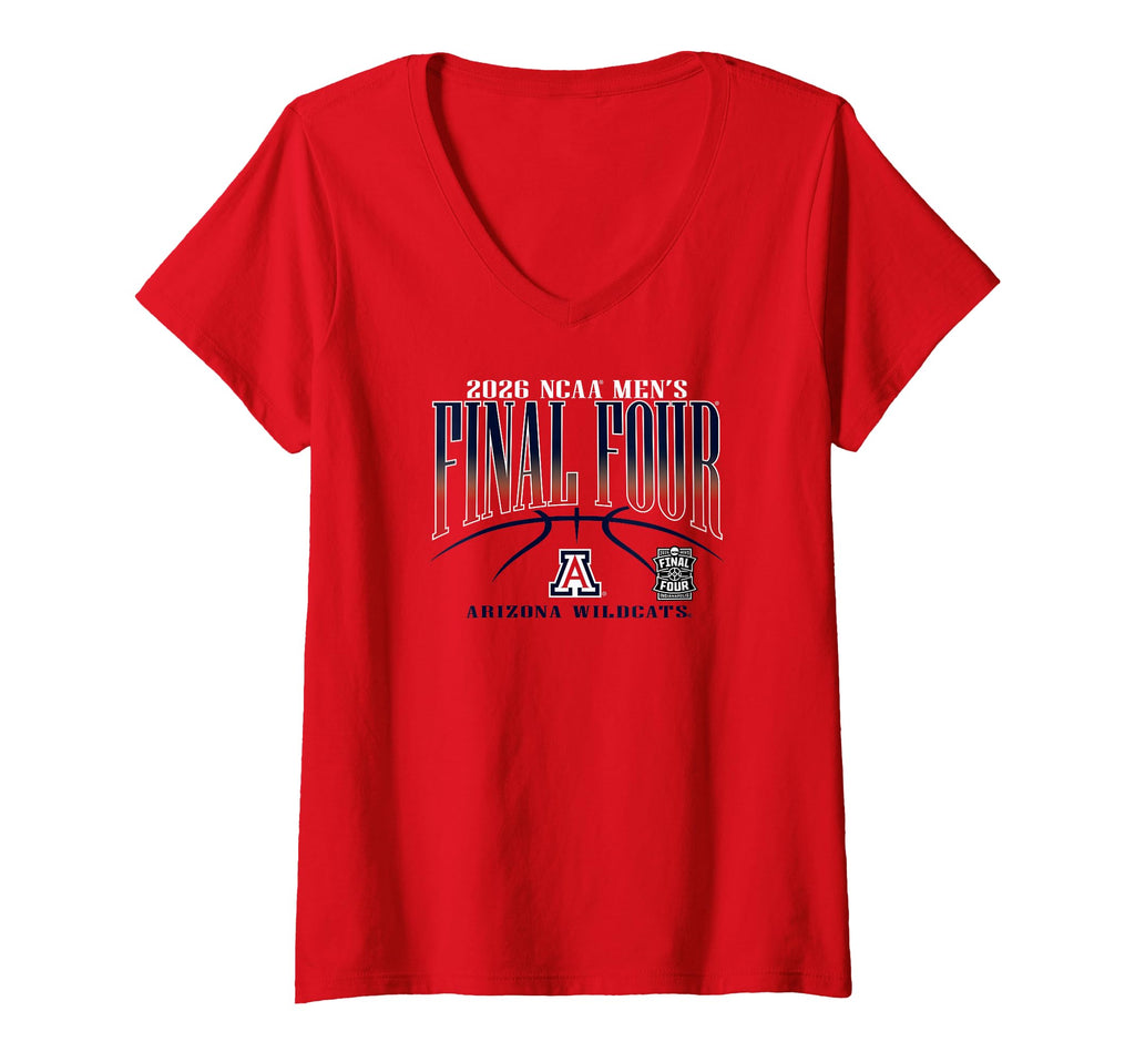 Women's Arizona Wildcats Final Four 2026 Men's Basketball Red V-Neck T-Shirt