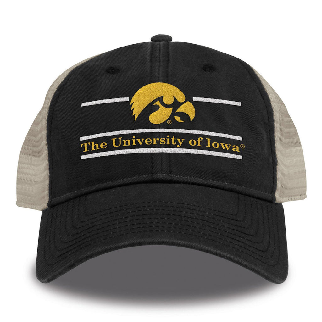The Game Split Bar Design Trucker Mesh Hat, Black, Adjustable, Iowa Hawkeyes