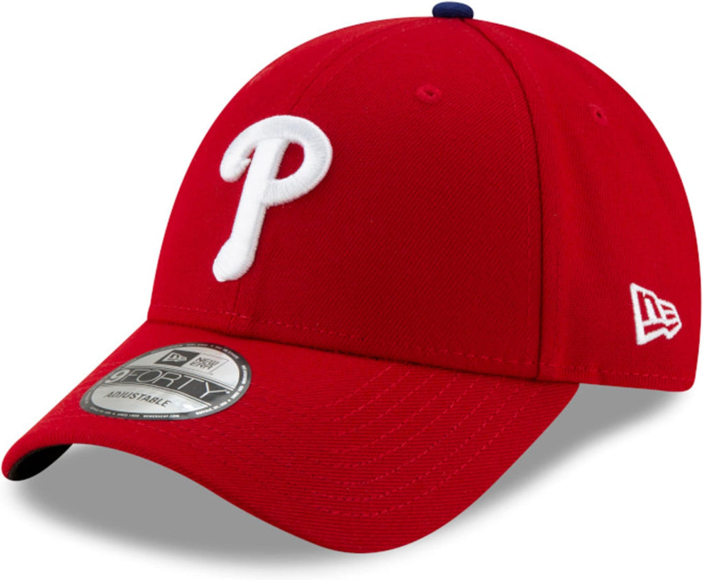 New Era MLB The League 9FORTY Team Color Primary Logo Adjustable Hat Cap One Size Fits All - Philadelphia Phillies Red