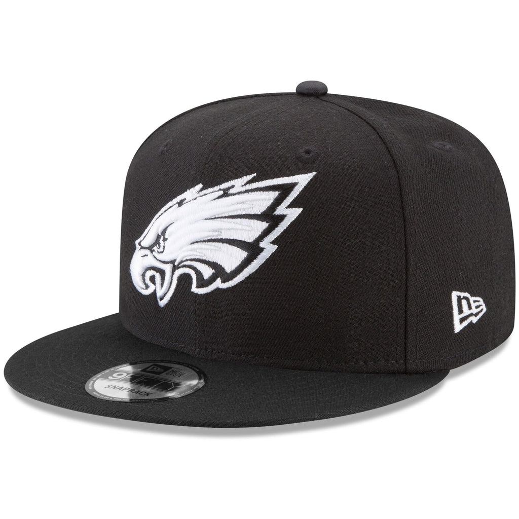 New Era NFL 9FIFTY Black White Adjustable Snapback Hat Cap One Size Fits All (Philadelphia Eagles)