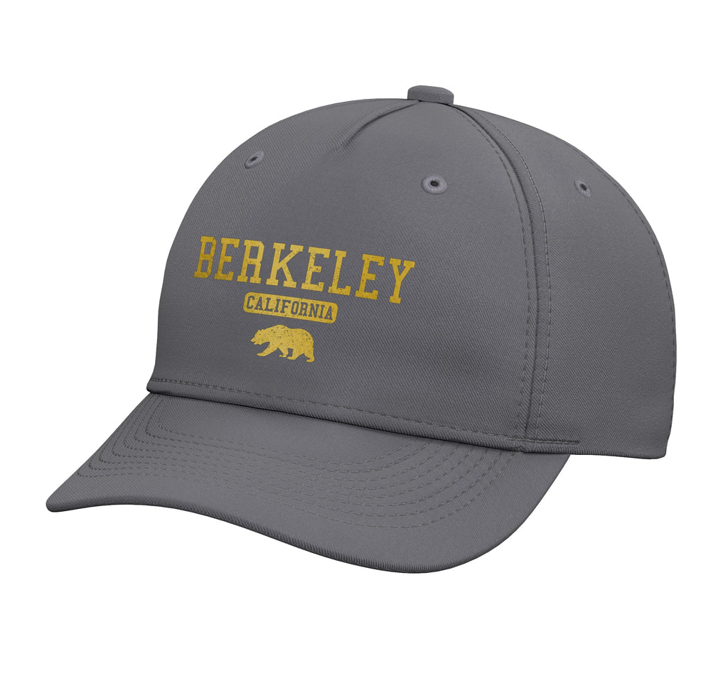 Berkeley California Bear Pride Vintage Adjustable Printed Baseball Hat, Slate Grey