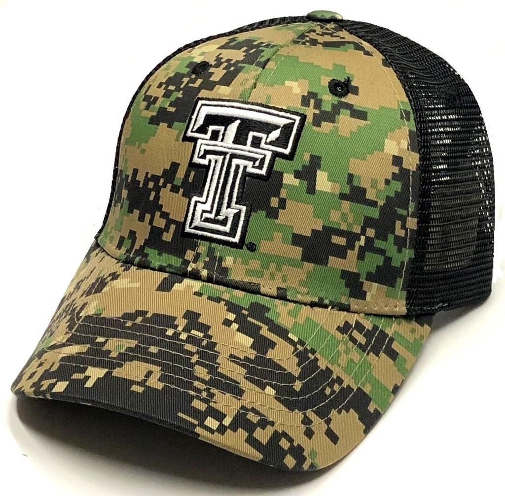 Texas Tech Red Raiders Digital Camo Digicam Black Mesh Hat Cap Adult Adjustable