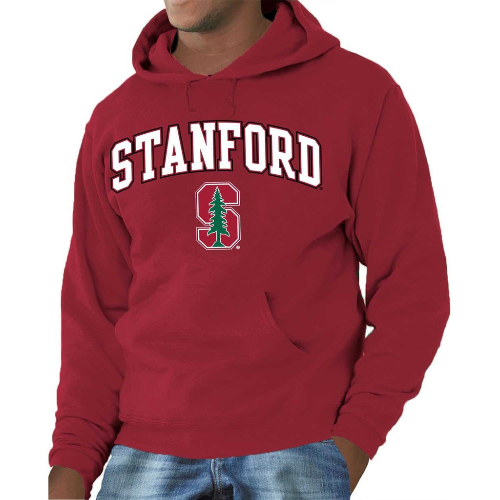 Campus Colors Adult Arch & Logo Soft Style Gameday Hooded Sweatshirt (Stanford Cardinal - Cardinal, Small)