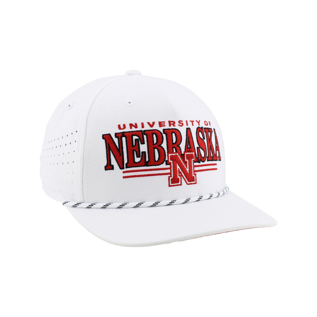 Nebraska Cornhuskers NCAA Officially Licensed Rope Hat Snapback Performance Regalia White