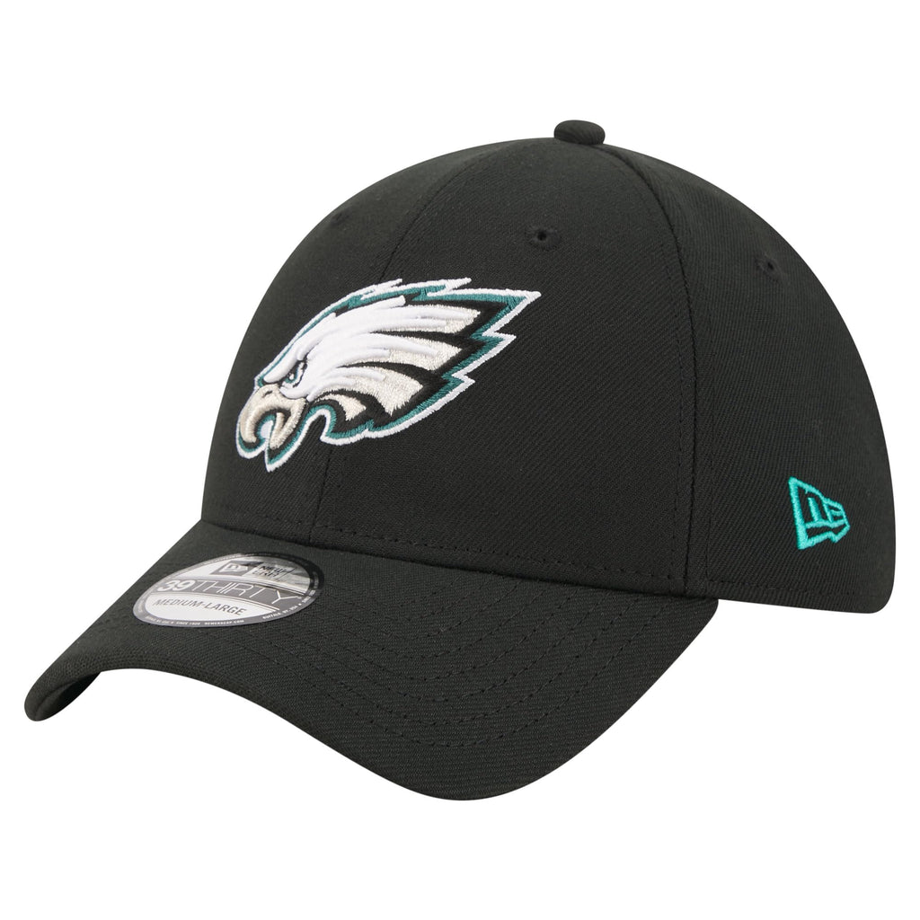 New Era Men's Black Philadelphia Eagles Core Team 39THIRTY Flex Hat