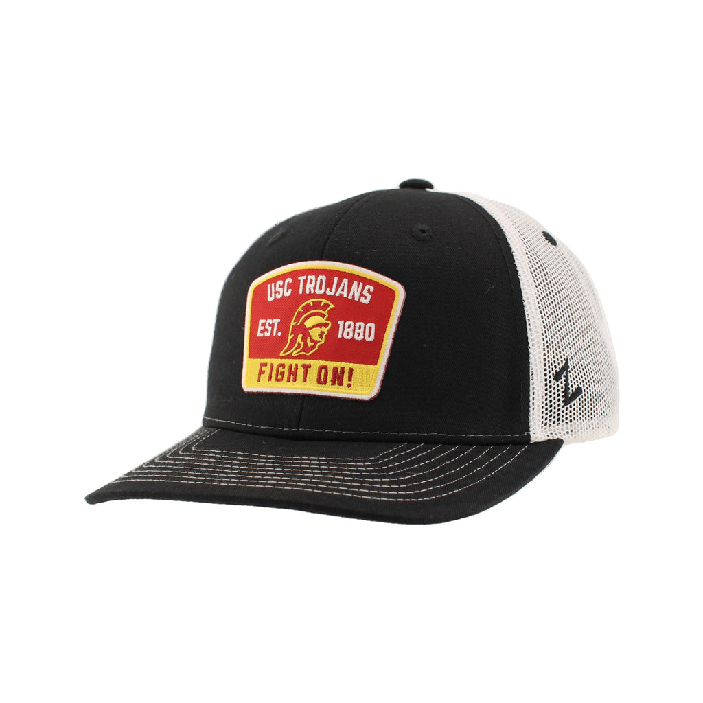 ZHATS Standard NCAA Officially Licensed Trucker Hat Dakota Switchback Patch Black White, One Size