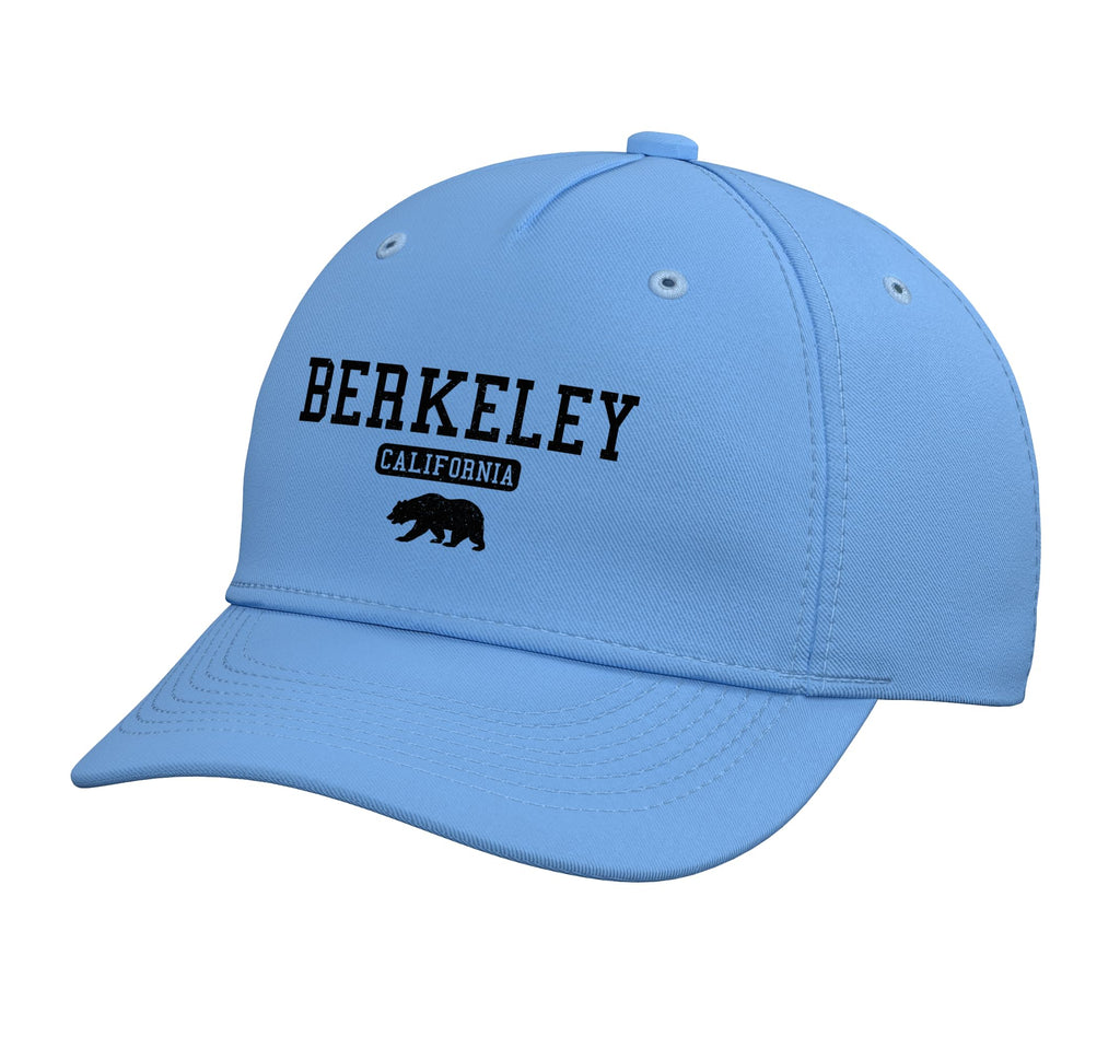 Berkeley California Bear Pride Vintage Adjustable Printed Baseball Hat, Light Blue