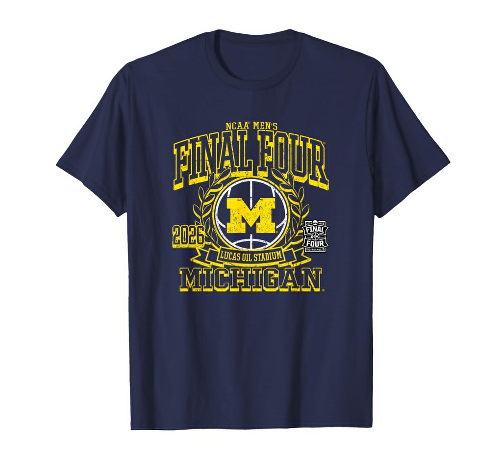 Michigan Wolverines Final Four 2026 Men's Basketball Retro T-Shirt