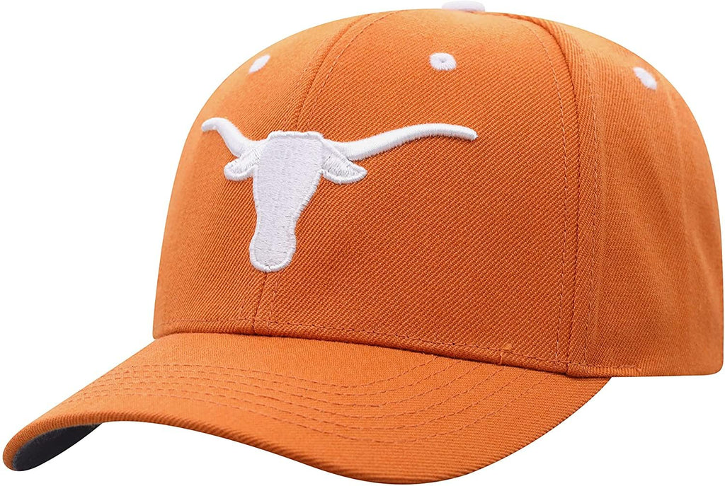 Collegiate Hats - Fitted Caps Adjustable Hats and Snapbacks Available (Adjustable Hat, Texas Orange)