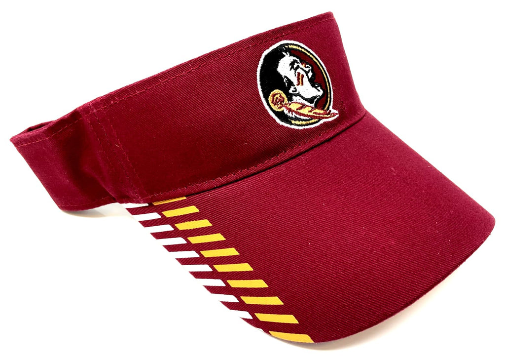 Alert Florida State FSU Seminoles Logo Garnet Red Curved Bill Adjustable Sun Visor Hat