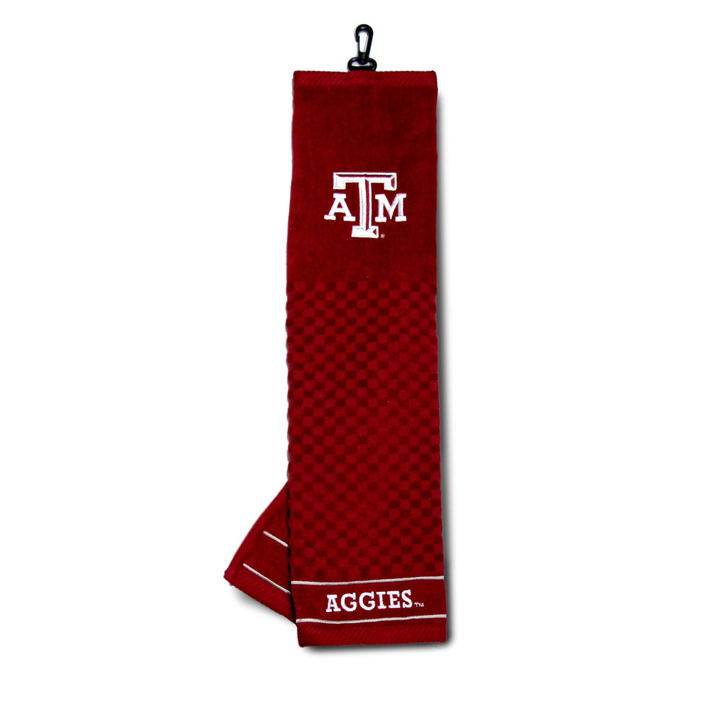 Team Golf NCAA Texas A&M Aggies Embroidered Golf Towel Embroidered Golf Towel, Checkered Scrubber Design, Embroidered Logo