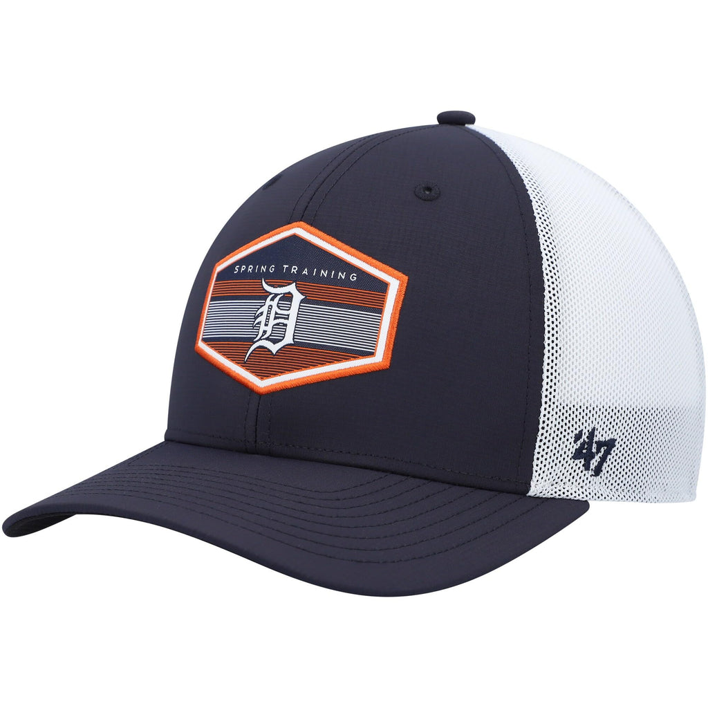 47 MLB Burgess Adjustable Snapback Mesh Trucker Hat, Adult One Size Fits All (Detroit Tigers)