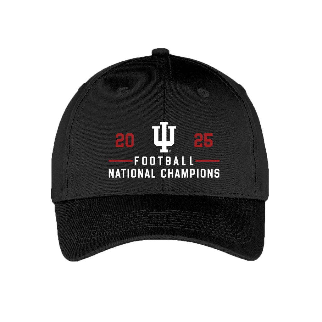UGP Campus Apparel 950G - Indiana Hoosiers 2025 Football Champions Simple Path - CFP 6-Panel Twill Cap - One Size - Black
