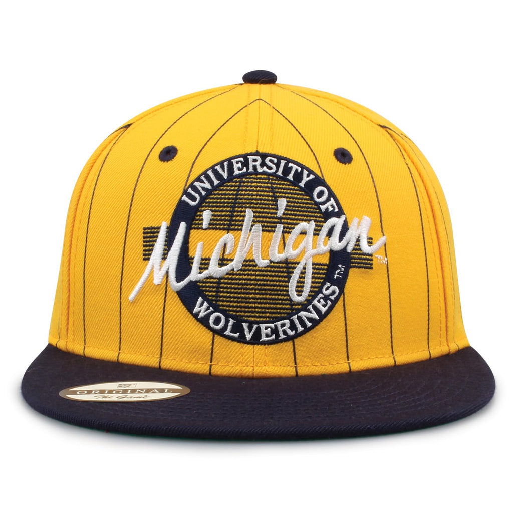 The Game NCAA Licensed Michigan Wolverines Flat Brim Snapback Hat, University of Michigan Game Day Hat