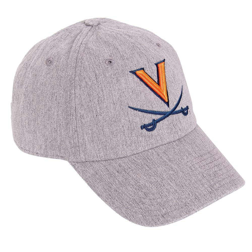 Desert Cactus University of Virginia Baseball Hat Cavaliers UVA Wahoos Brimmed Embroidered Hats Cap Adjustable Cloth Strap Adult (Style E1) Gray