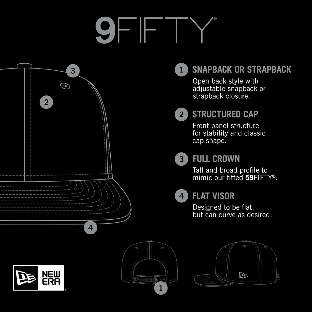 New Era Unisex-Adult MLB 9Fifty Team Color Primary Logo Adjustable Snapback Hat Cap One Size Fits All - New York Mets Blue