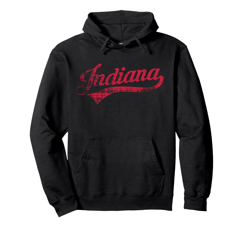 Vintage Indiana Hoosier State Distressed Pride apparel Pullover Hoodie