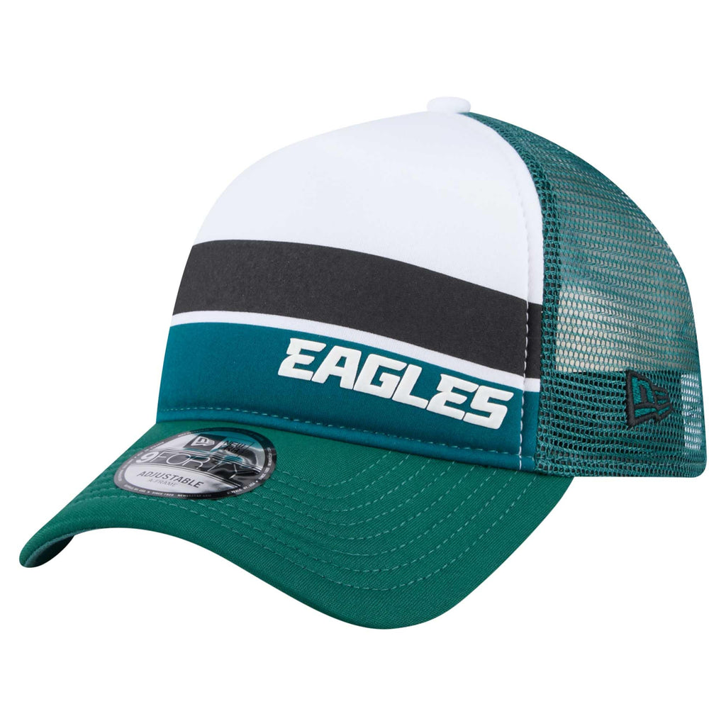 New Era Youth Midnight Green Philadelphia Eagles Sport Night Color Block 9FORTY A-Frame Trucker Adjustable Hat
